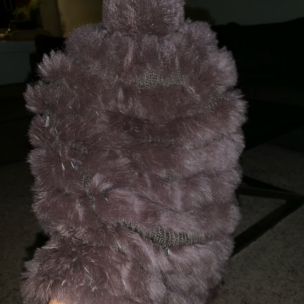 Rabbit fur beanie